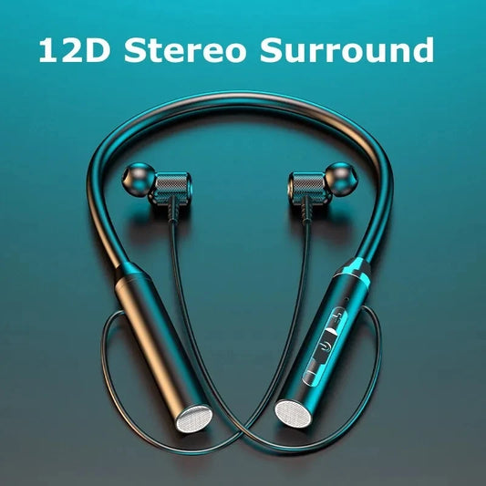 Wireless Headphones Bluetooth 5.0 Neckband Earphones Silicone Hifi 9D Stereo Sports Headset Halter Waterproof Magnetic Earbuds