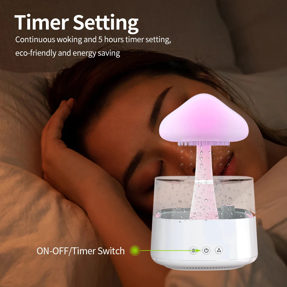 Relax Cloud Rain Diffuser Humidifier Raindrop Aromatherapy Machine Ultrasonic Atomization Humidification Colorful Lamp