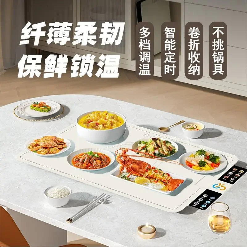 220V-240V Dining Table Food Insulation Board, Temperature-adjustable Silicone Easy-folding Heating Board, Hot Cutting Board