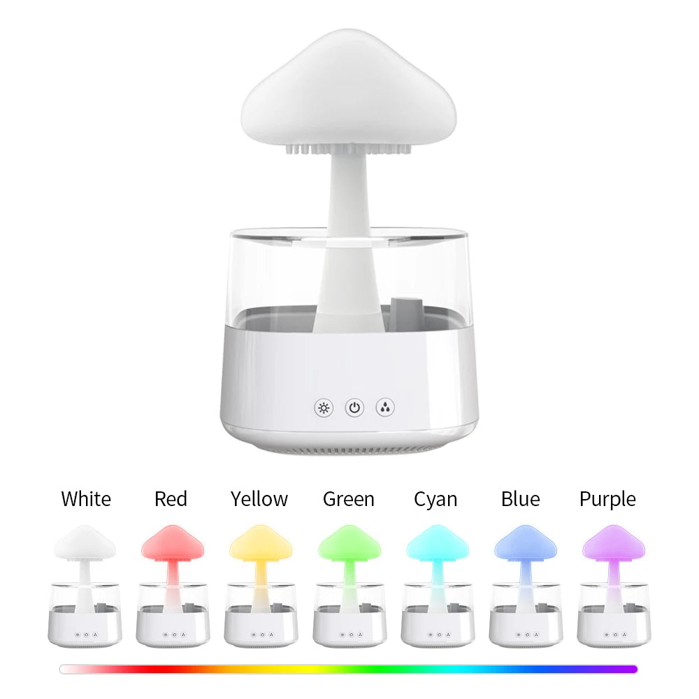 Relax Cloud Rain Diffuser Humidifier Raindrop Aromatherapy Machine Ultrasonic Atomization Humidification Colorful Lamp