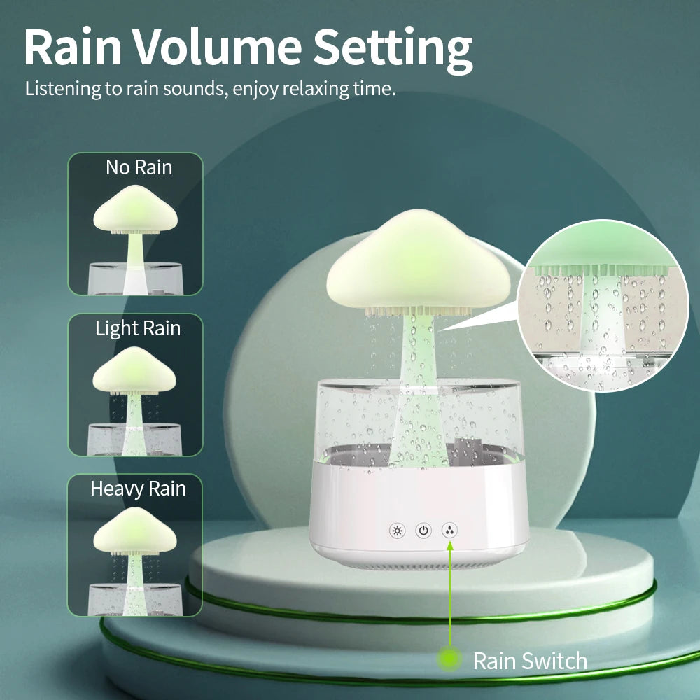 Relax Cloud Rain Diffuser Humidifier Raindrop Aromatherapy Machine Ultrasonic Atomization Humidification Colorful Lamp