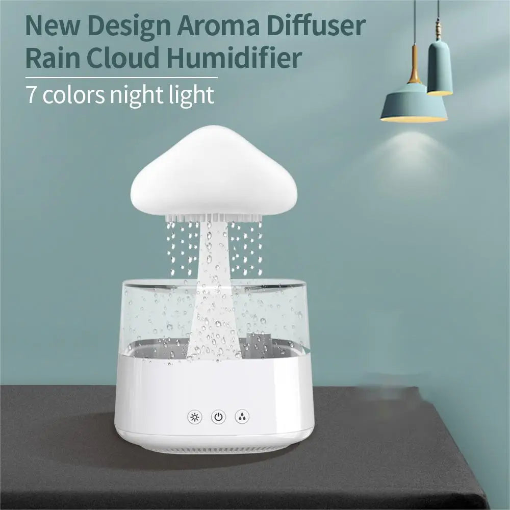 Relax Cloud Rain Diffuser Humidifier Raindrop Aromatherapy Machine Ultrasonic Atomization Humidification Colorful Lamp