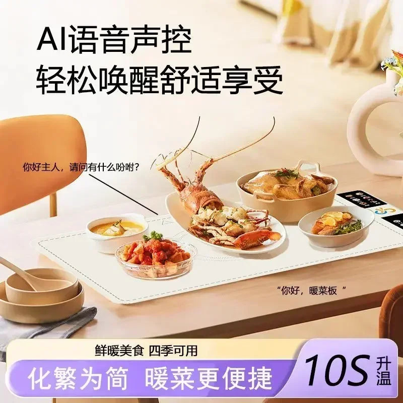 220V-240V Dining Table Food Insulation Board, Temperature-adjustable Silicone Easy-folding Heating Board, Hot Cutting Board